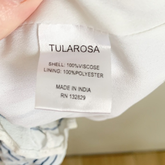 Tularosa Amelia Red White Blue Striped V Neck Tie Back Romper Large - Picture 13 of 16